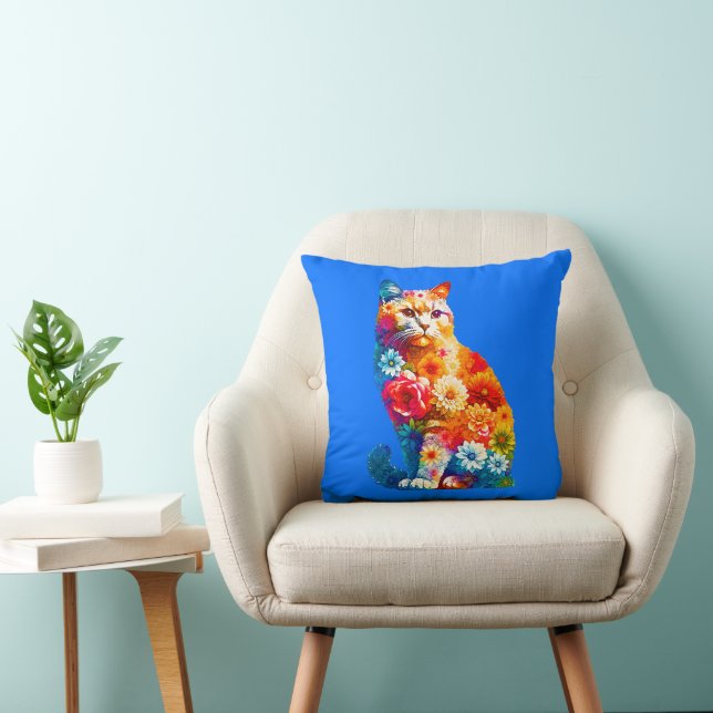 Almofada Amante de os animais da Mãe de Cat Floral (Cadeira)