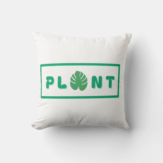 Almofada amante de plantas com um coração verde (Frente)