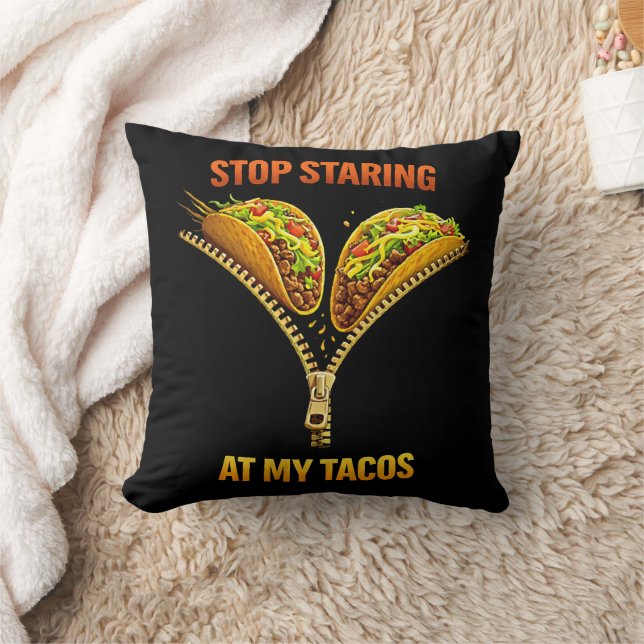 Almofada Amante de Taco Engraçado Para de Olhar (Cobertor)