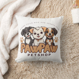 Almofada Amantes de Cachorros Fofos "Paw Paw Pet Shop" Almo