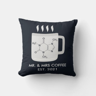 Almofada Amantes de Cafeína de Química de Weds Personaliz
