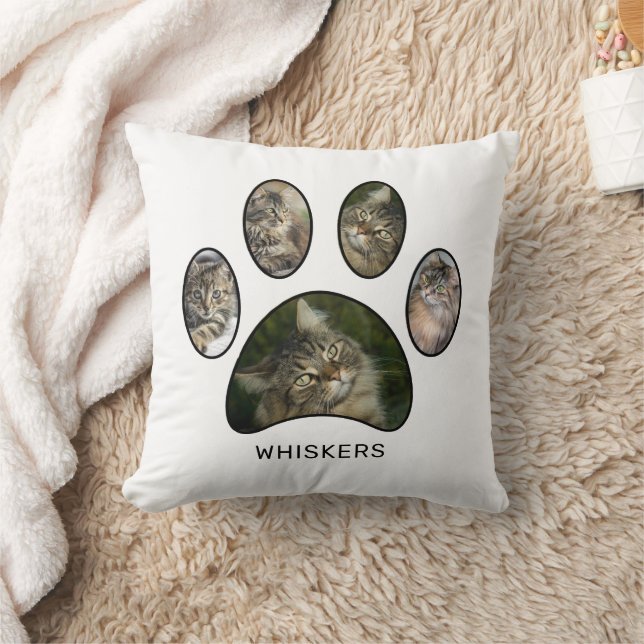 Almofada Amantes de Gatos Fofos Colagem de Nome com Impress (Cobertor)