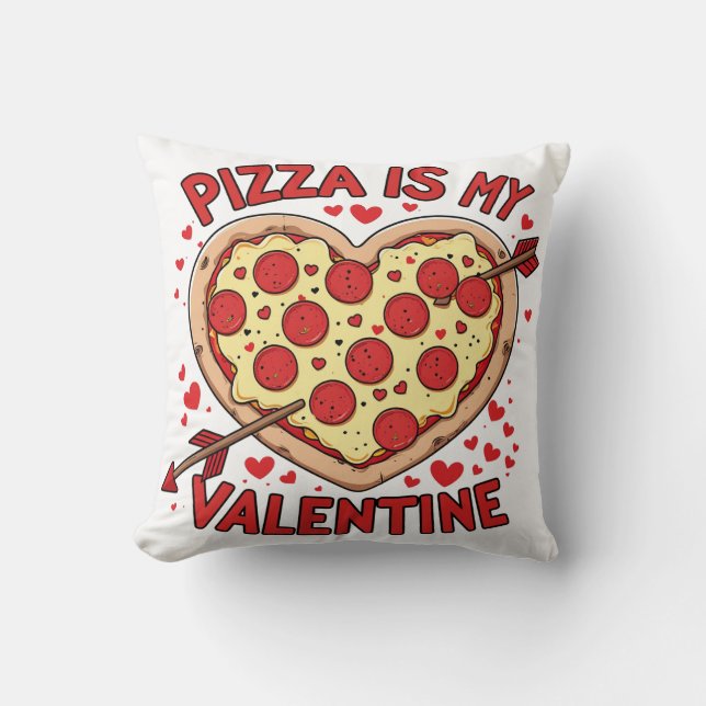 Almofada Amantes de pizza no Dia dos Namorados (Frente)