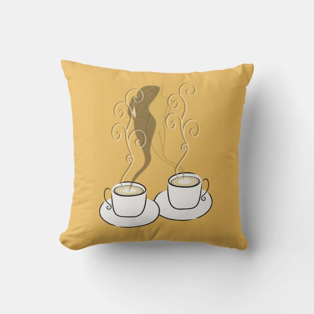 Almofada Amantes Em Travesseiro De Vapor De Café (Frente)