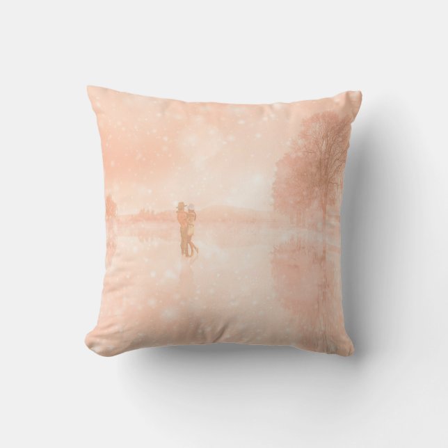 Almofada Amantes em um lago congelado          (Frente)