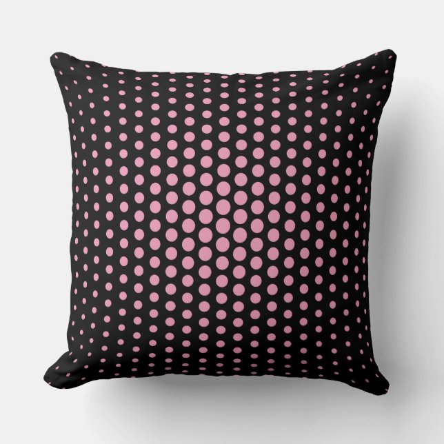 Almofada Amaranth rosa Techno Dots Modern Black (Frente)