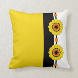 Almofada Amarelo Bloqueado e Floral