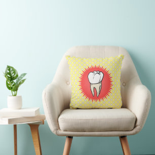 Almofada Amarelo Branco Engraçado Amarelo Molar Extraído