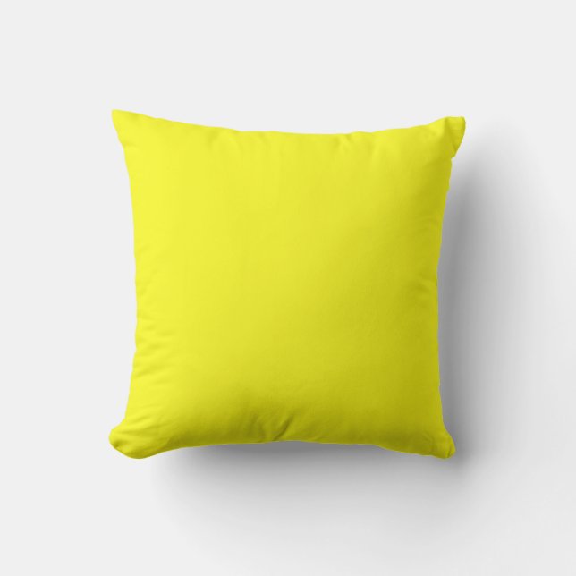 Almofada Amarelo Brilhante Cor Sólida (Frente)
