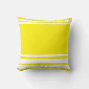 Almofada Amarelo Brilhante: Linhas Modernas em Branco