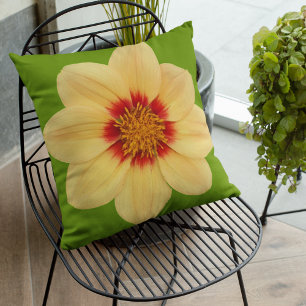 Almofada Amarelo Dahlia na Floral Verde