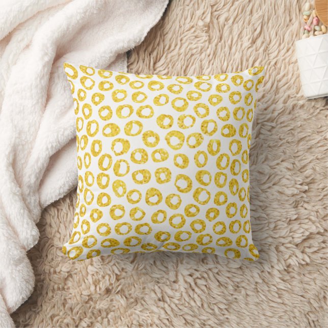 Almofada Amarelo e Branco de Bolinhas (Cobertor)
