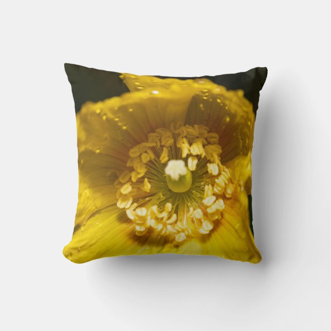 Almofada Amarelo Flor Poppy (Frente)