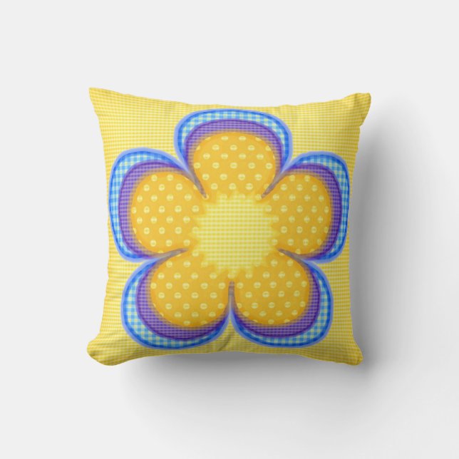 Almofada Amarelo Negrito com Travesseiros Polkadots (Frente)