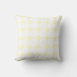 Almofada Amarelo Suave Pastel e Padrão de Círculo Branco