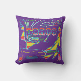 Almofada Amarelo Vermelho Inspiracional Paz no Sudoeste Pur