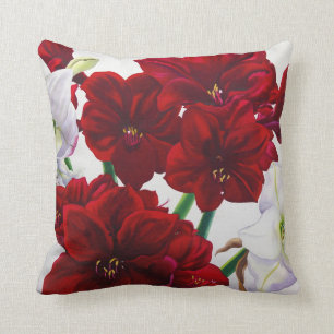 Almofada Amaryllis vermelho e branco 2008