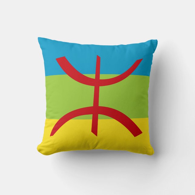 Almofada Amazigh Flag Gift Berber Flag Kabyles (Frente)
