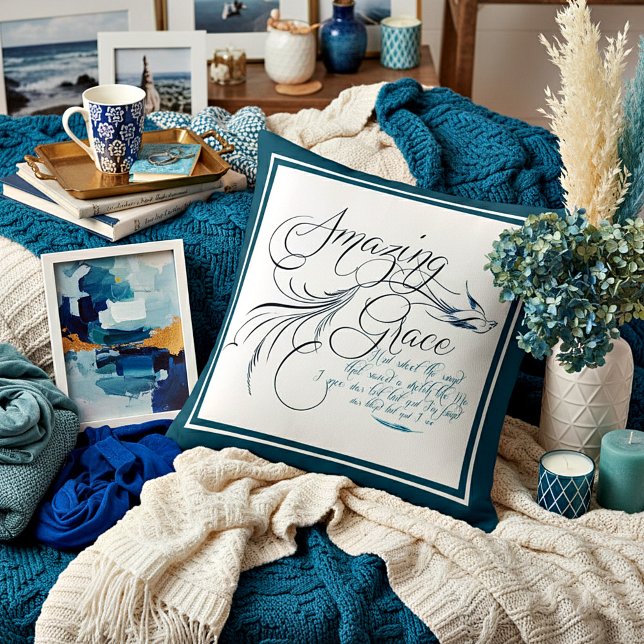 Almofada Amazing Grace Throw Pillow (Criador carregado)