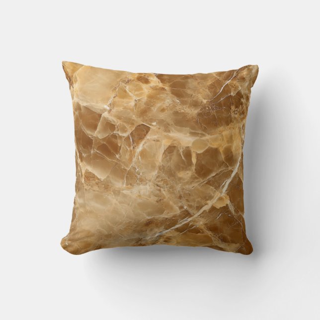 Almofada Amber Gold Marble Throw Pillow (Frente)