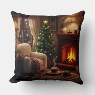 Almofada Ambiente de Natal aconchegante, em estilo tricô