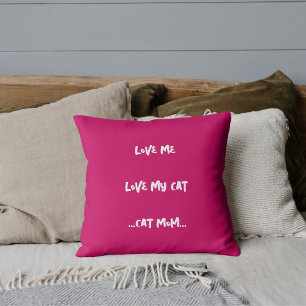 Almofada Ame-Me Ama Minha Gata Engraçada Citação Legal Rosa