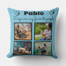 Almofada Ame o meu cão - 4 colagens personalizadas com foto
