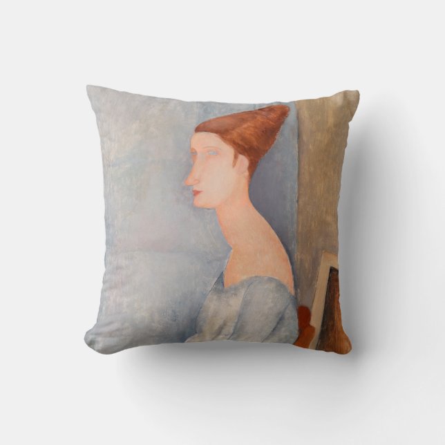 Almofada Amedeo Modigliani - Retrato Jeanne Hebuterne #3 (Frente)