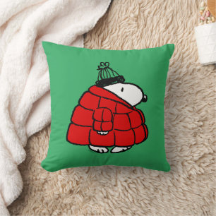 Almofada Amendoins   Jaqueta Snoopy Red Puffer