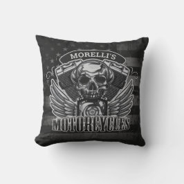 Almofada American Biker ADD NAME Skull V-Twin Motocicletas