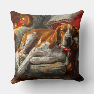 Almofada American English Foxhound Dog Christmas Festivo