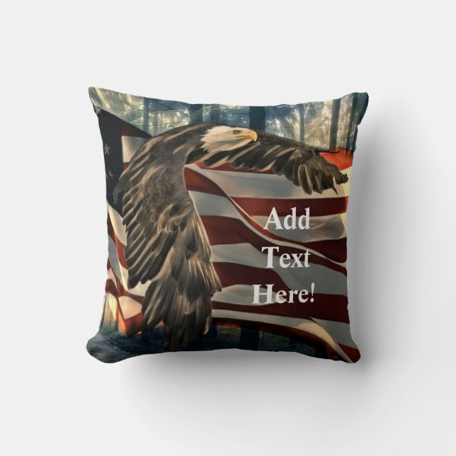 Almofada American Flag Bald Eagle (Frente)