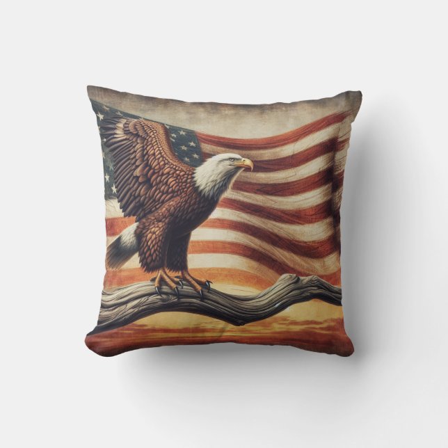 Almofada American Flag Bald Eagle (Frente)