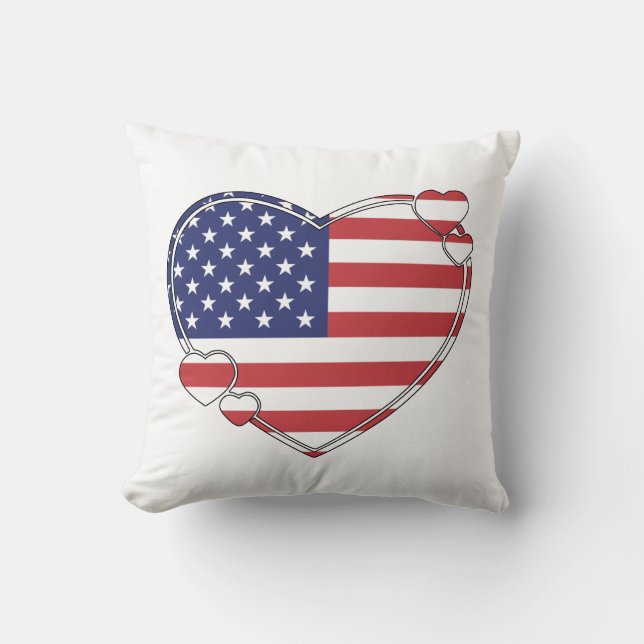 Almofada American Flag Heart (Frente)
