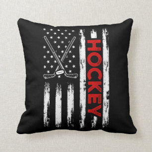 Almofada American Flag Ice Hockey Player EUA 4 de julho