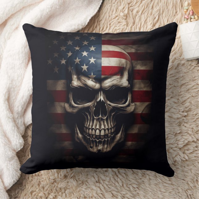 Almofada American Flag Skull (Cobertor)