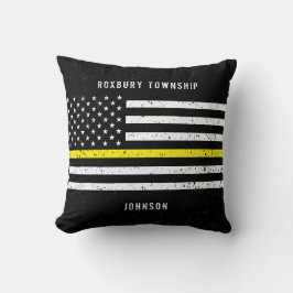 Almofada American Flag Thin Yellow Line - Nome Com Dificuld