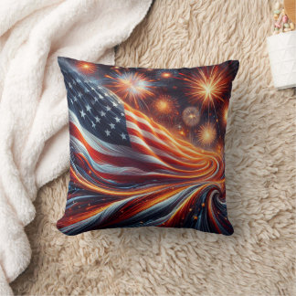Almofada American Flag Throw Pillow