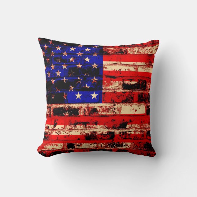 Almofada American Flag Vintage 3 (Frente)