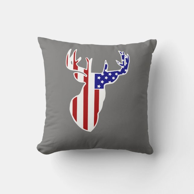 Almofada American Flag Whitetail Buck (Frente)
