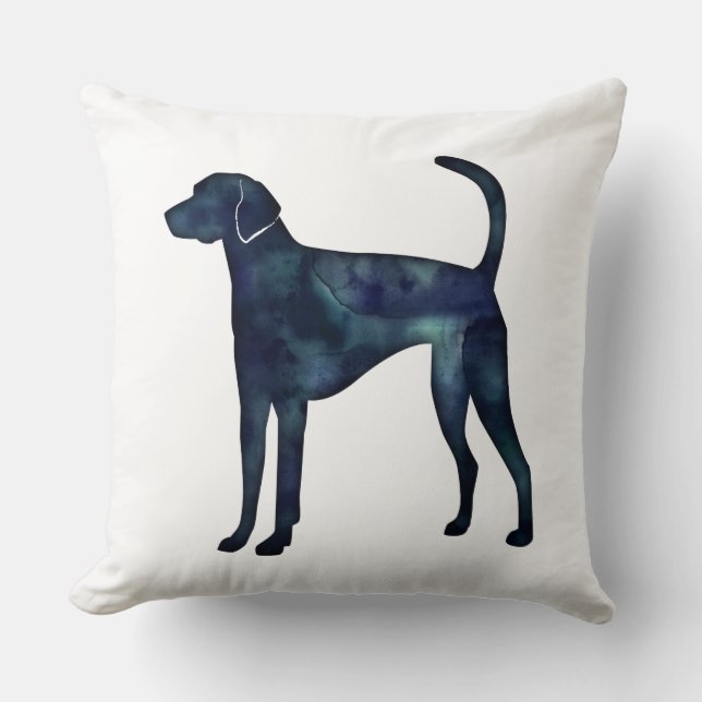 Almofada American Foxhound Dog Black Watercolor (Frente)