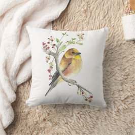 Almofada American Goldfinch Bird Watercolor Art