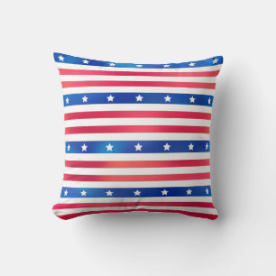 Almofada American Red White Blue Stars Trendes Trendentes