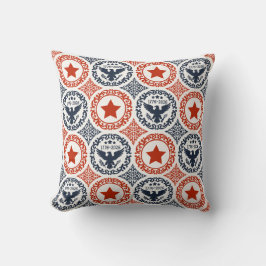 Almofada Americana Heritage Eagle Medalha -Navy Vermelho Cr