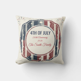 Almofada Americana Vintage Emblema Patriótico 4 de Julho