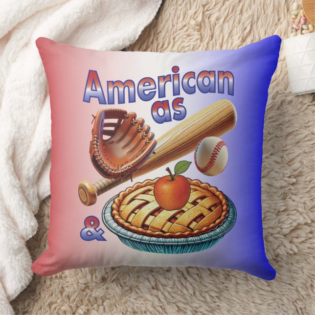 Almofada Americano divertido como Beball e Apple Pie (Cobertor)
