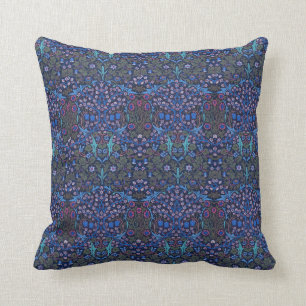 Almofada Americano modelado William Morris azul de Nouveau