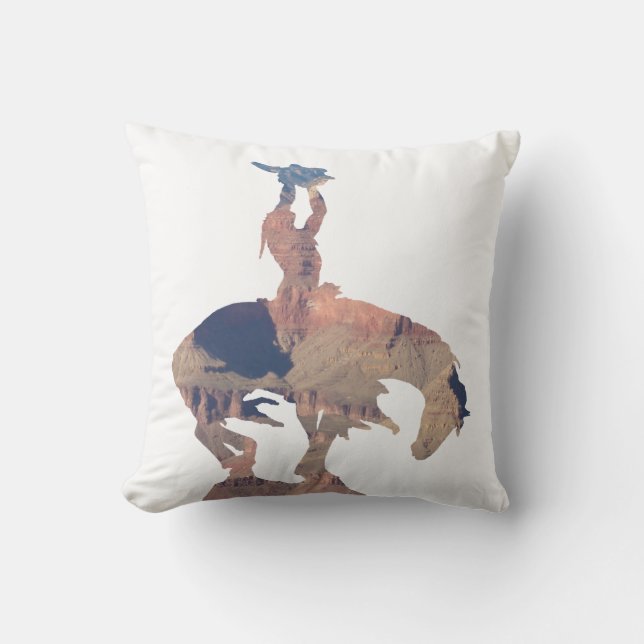 Almofada Americano Nativo com Caveira de Buffalo (Frente)