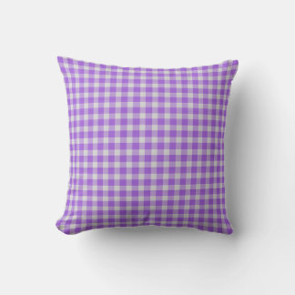 Almofada Amethyst Purple and White Checkered Pattern