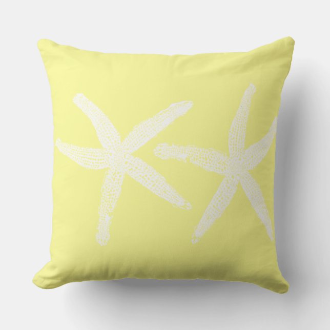 Almofada Amido branco Pastel Amarelo Algodão de praia amare (Frente)